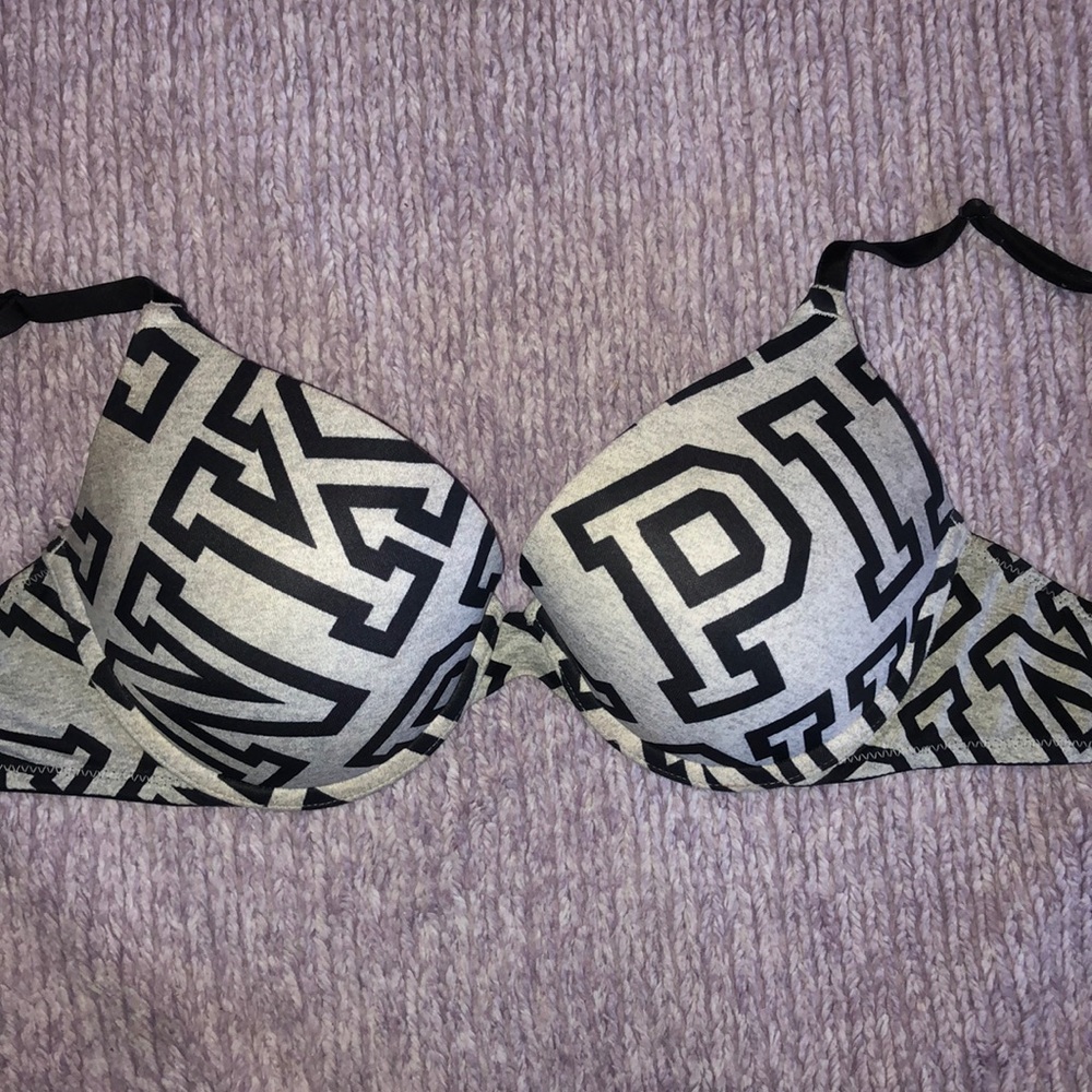 Grey and black VS bra